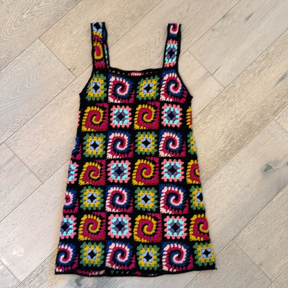 STAUD Psychedelic Crochet Dress Small in great condition